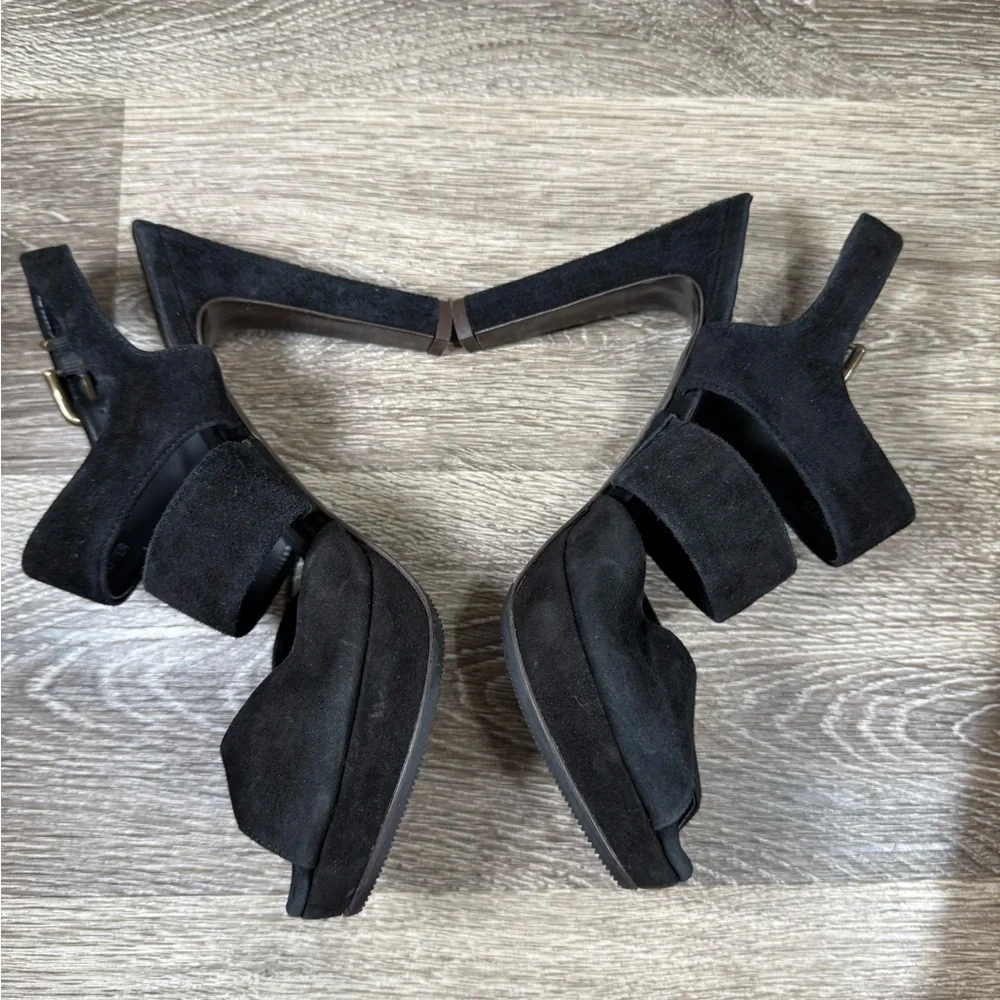 J. Crew Shoes sz:7.5‎ Black Suede Leather Strappy 4